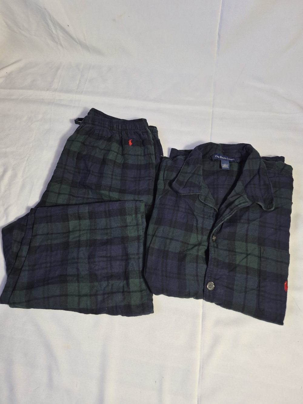 Polo Ralph Lauren Black Watch Plaid Flannel 100% cotton Pajama Set size L